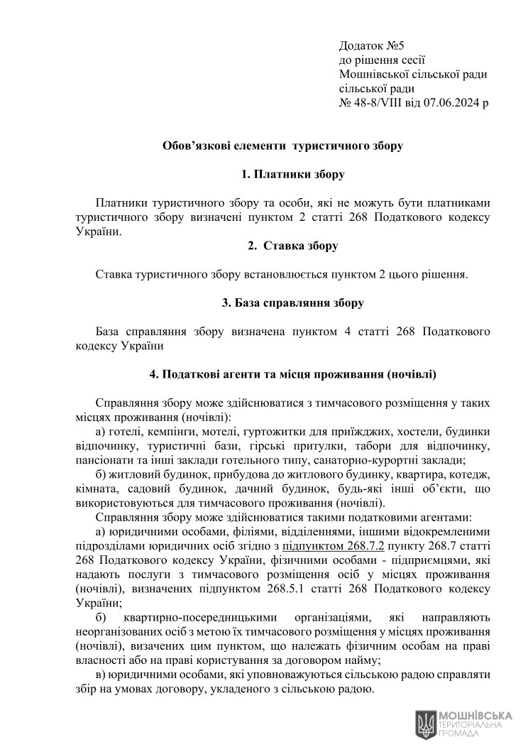 Рішення 48 чергової сесії Мошнівської сільської ради VIII скликання від 07.06.2024 Рішення 48 чергової сесії Мошнівської сільської ради VIII скликання від 07.06.2024