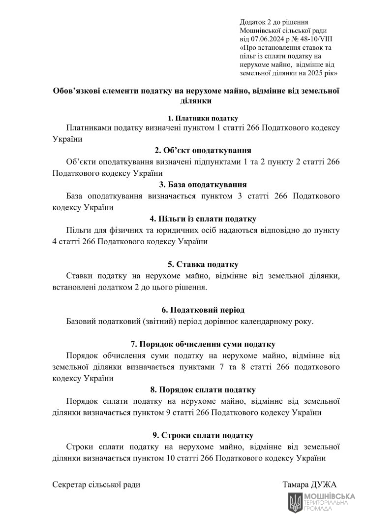 Рішення 48 чергової сесії Мошнівської сільської ради VIII скликання від 07.06.2024 Рішення 48 чергової сесії Мошнівської сільської ради VIII скликання від 07.06.2024