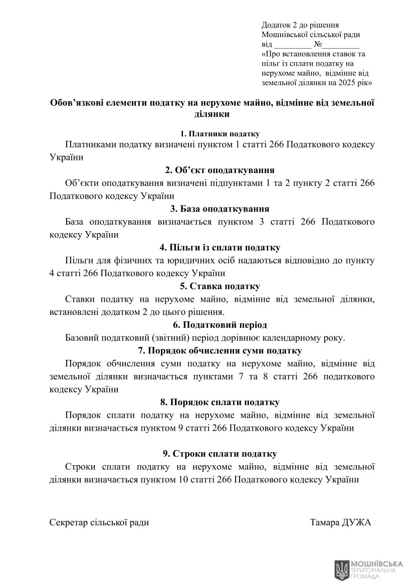 Проєкт рішення «Про встановлення ставок та пільг із сплати податку на нерухоме майно, відмінне від земельної ділянки на 2026 рік» Проєкт рішення «Про встановлення ставок та пільг із сплати податку на нерухоме майно, відмінне від земельної ділянки на 2026 рік»