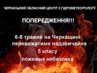 Синоптики попереджають про надзвичайну пожежну небезпеку на Черкащині